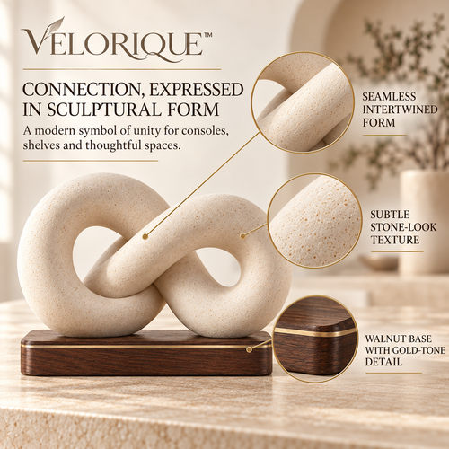 𝑽𝑬𝑳𝑶𝑹𝑰𝑸𝑼𝑬™ Cove Eternal Connection Knot Sculpture — Abstract Tabletop Décor