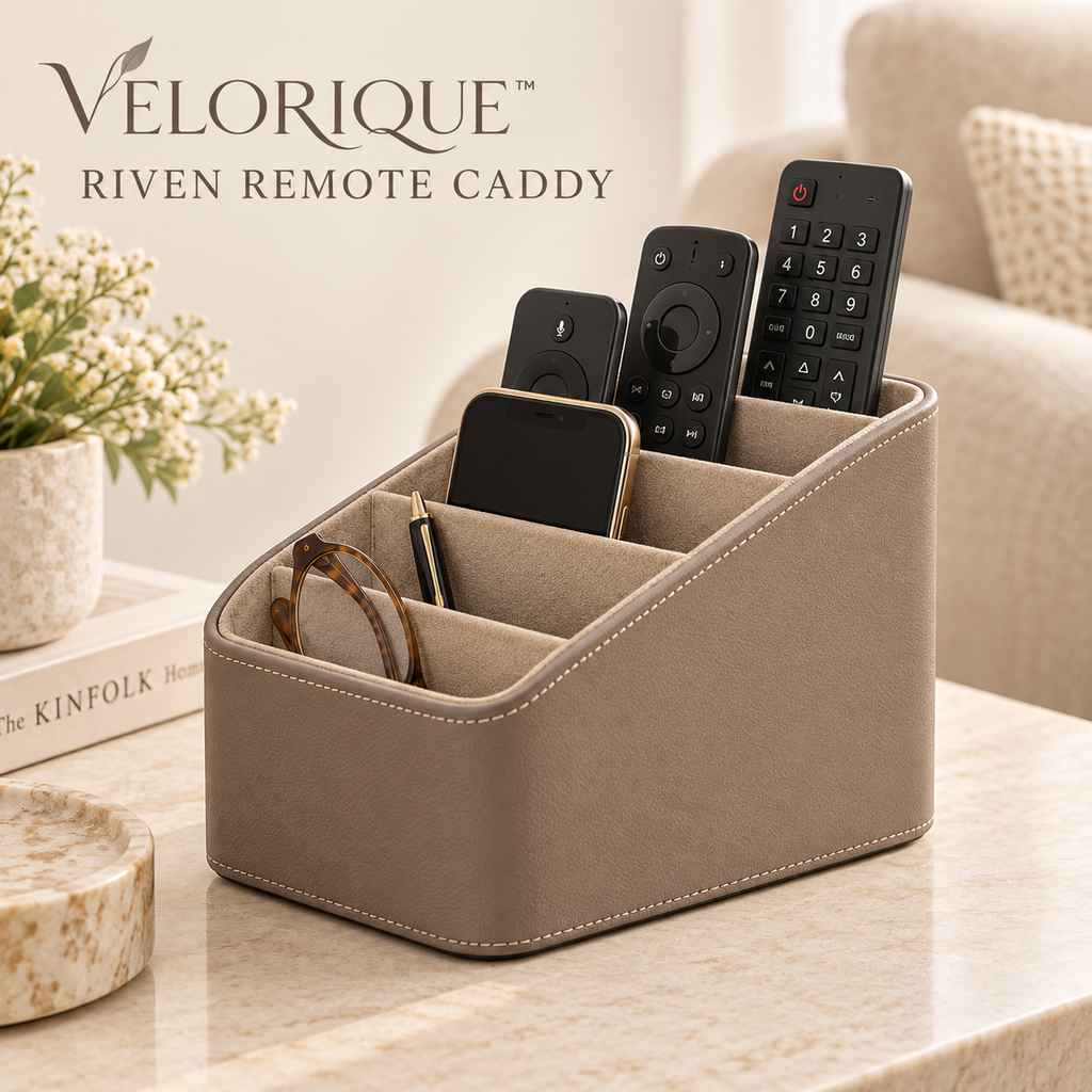 𝑽𝑬𝑳𝑶𝑹𝑰𝑸𝑼𝑬™ Riven Always Within Reach Remote Caddy — Five-Compartment Organizer
