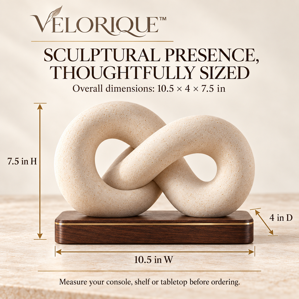 𝑽𝑬𝑳𝑶𝑹𝑰𝑸𝑼𝑬™ Cove Eternal Connection Knot Sculpture — Abstract Tabletop Décor