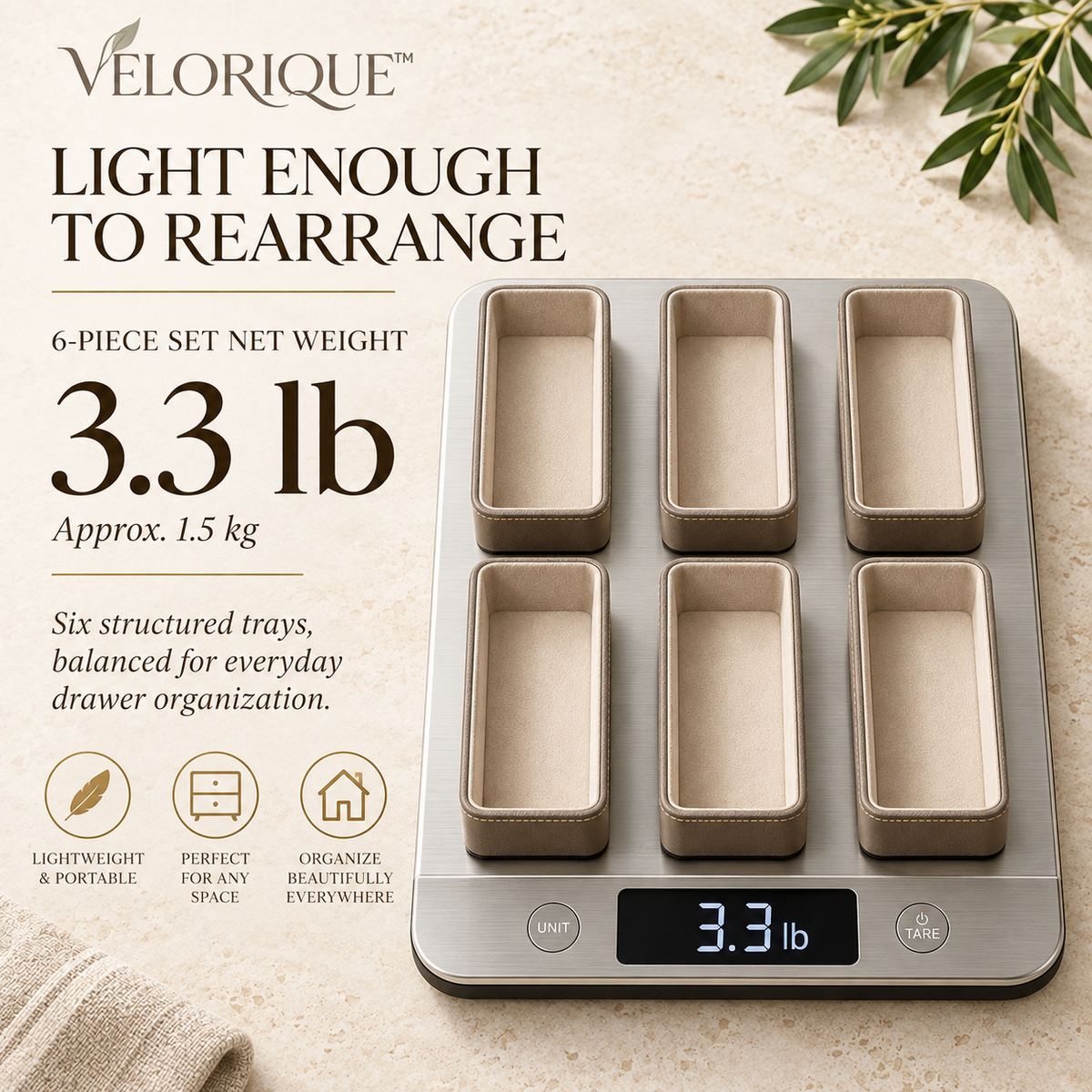 𝑽𝑬𝑳𝑶𝑹𝑰𝑸𝑼𝑬™ CalmGrid A Place for Everything Drawer Organizers — 6-Piece Set