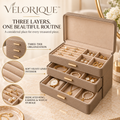 𝑽𝑬𝑳𝑶𝑹𝑰𝑸𝑼𝑬™ Nest Treasured Layers Jewelry Organizer — Three-Tier Velvet-Lined Box