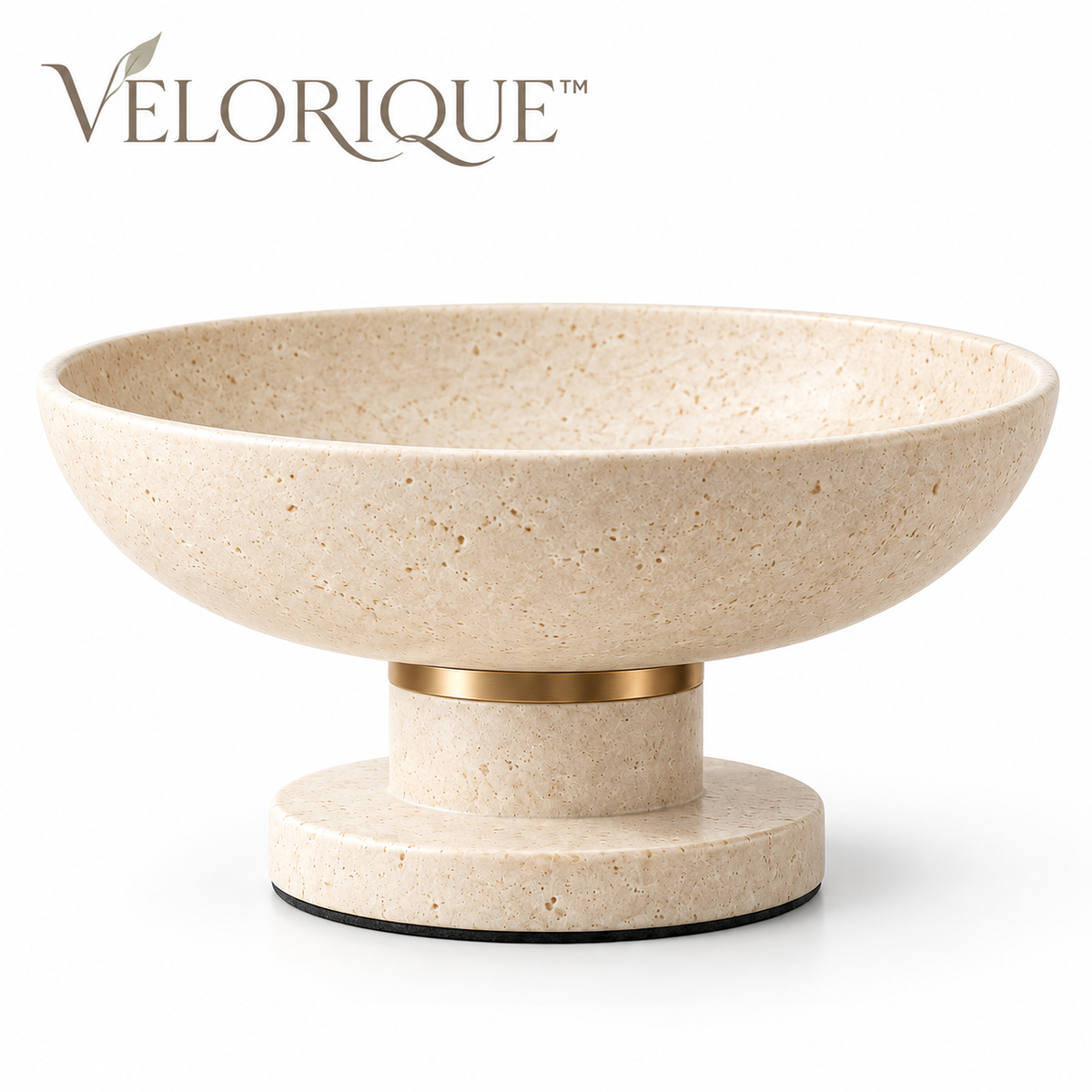 𝑽𝑬𝑳𝑶𝑹𝑰𝑸𝑼𝑬™ Halo Center of Calm Pedestal Bowl — Modern Decorative Centerpiece