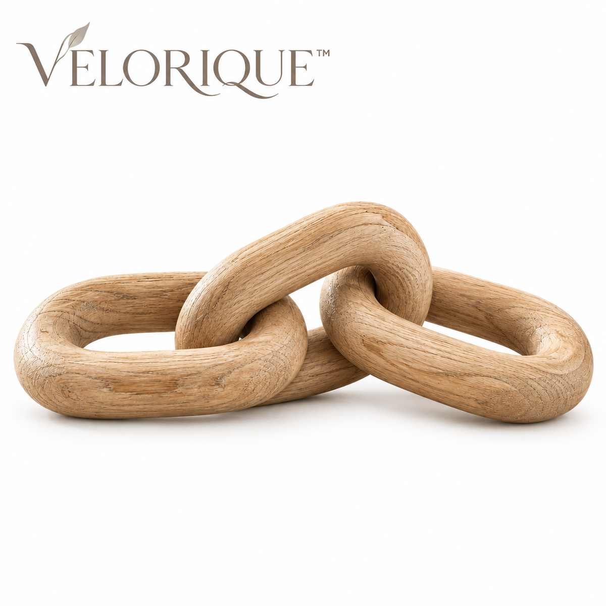 𝑽𝑬𝑳𝑶𝑹𝑰𝑸𝑼𝑬™ Eira Ties of Nature Wooden Chain Sculpture — Hand-Finished Table Décor